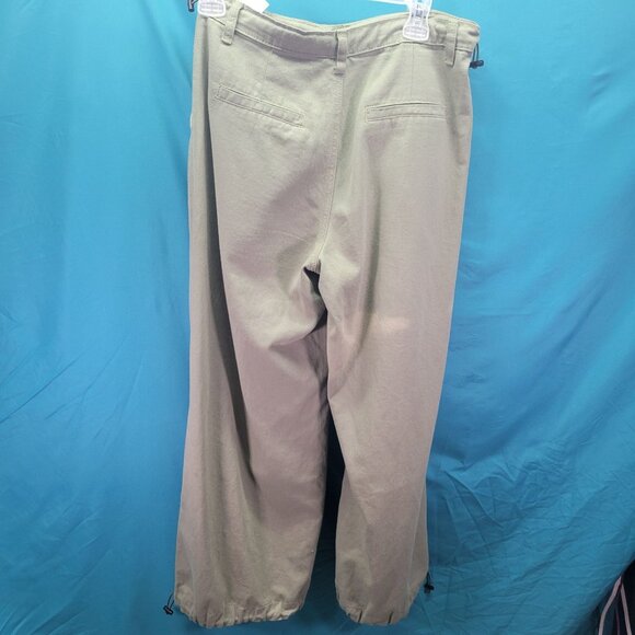 Dazy-Less Green Cargo Pants L 100% Cotton Drawstring Hem & Waist Pockets - Picture 5 of 7